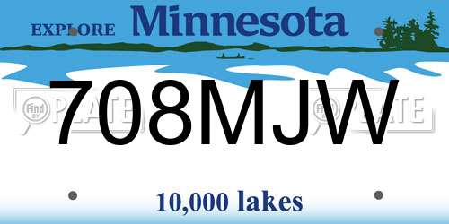 708MJW Minnesota License Plate