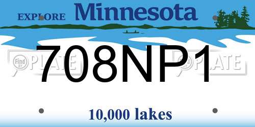 708NP1 Minnesota License Plate