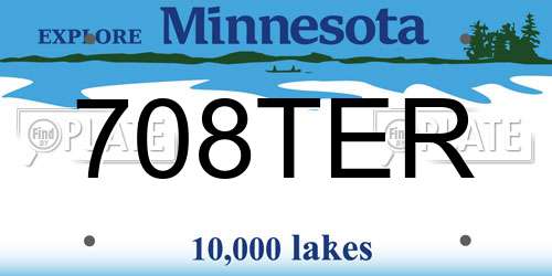 708TER Minnesota License Plate