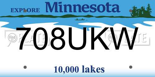 708UKW Minnesota License Plate