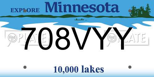 708VYY Minnesota License Plate