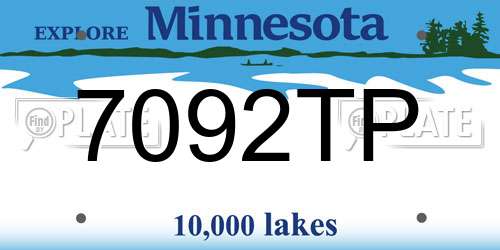 7092TP Minnesota License Plate