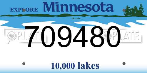 709480 Minnesota License Plate