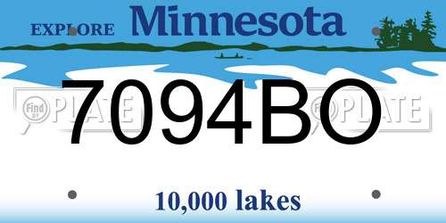 7094BO Minnesota License Plate