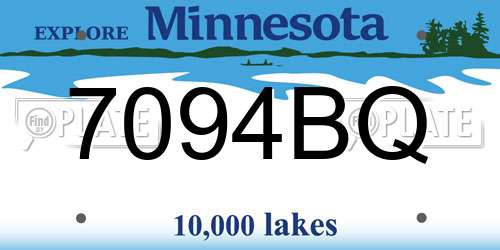 7094BQ Minnesota License Plate