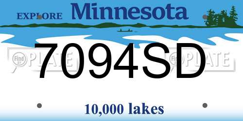 7094SD Minnesota License Plate