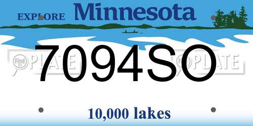 7094SO Minnesota License Plate