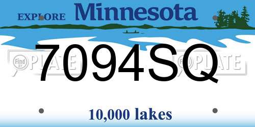 7094SQ Minnesota License Plate