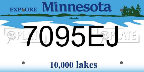 7095EJ Minnesota License Plate