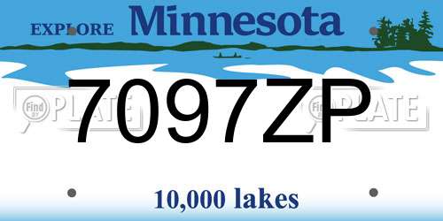 7097ZP Minnesota License Plate