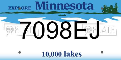 7098EJ Minnesota License Plate
