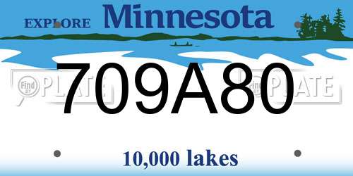 709A80 Minnesota License Plate