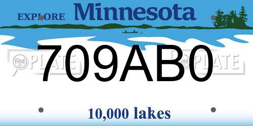 709AB0 Minnesota License Plate