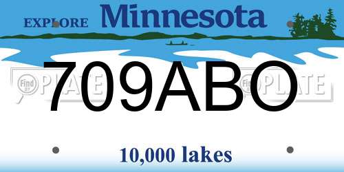 709ABO Minnesota License Plate