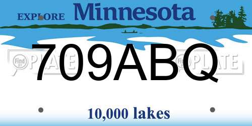 709ABQ Minnesota License Plate