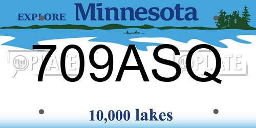 709ASQ Minnesota License Plate