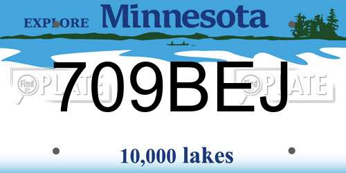 709BEJ Minnesota License Plate