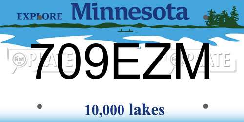 709EZM Minnesota License Plate