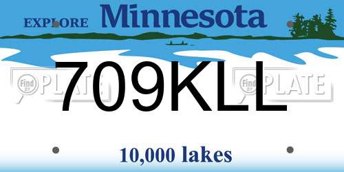709KLL Minnesota License Plate