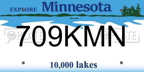 709KMN Minnesota License Plate