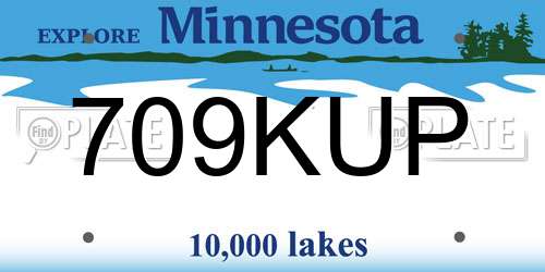 709KUP Minnesota License Plate