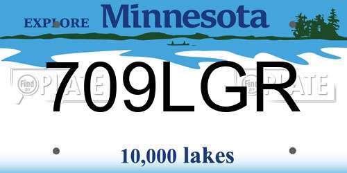 709LGR Minnesota License Plate