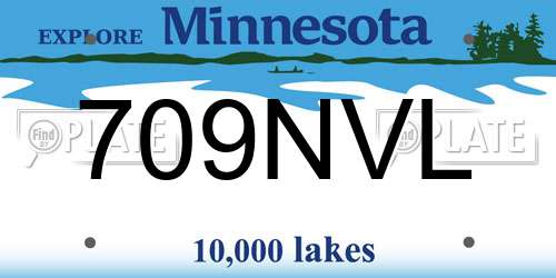 709NVL Minnesota License Plate