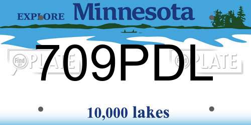 709PDL Minnesota License Plate