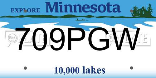 709PGW Minnesota License Plate