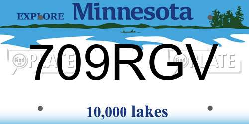 709RGV Minnesota License Plate