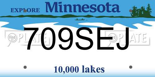 709SEJ Minnesota License Plate