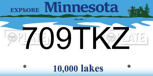 709TKZ Minnesota License Plate