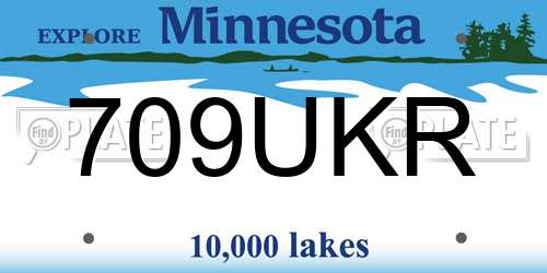 709UKR Minnesota License Plate