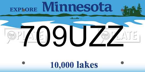 709UZZ Minnesota License Plate