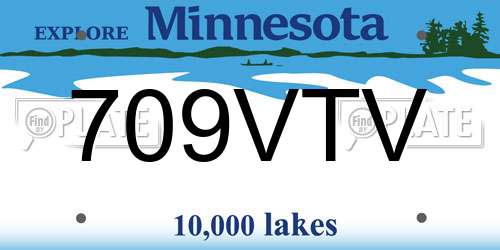 709VTV Minnesota License Plate