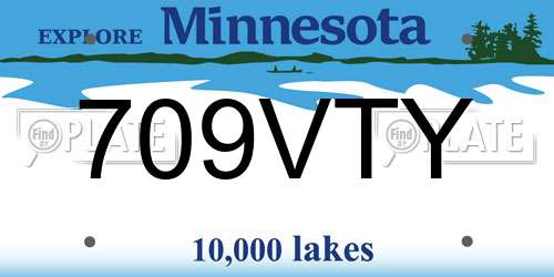709VTY Minnesota License Plate