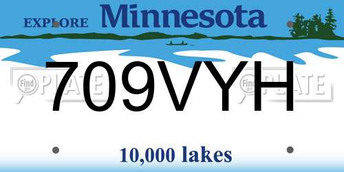 709VYH Minnesota License Plate