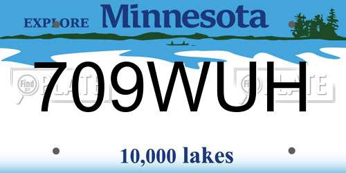 709WUH Minnesota License Plate