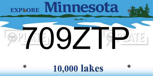 709ZTP Minnesota License Plate