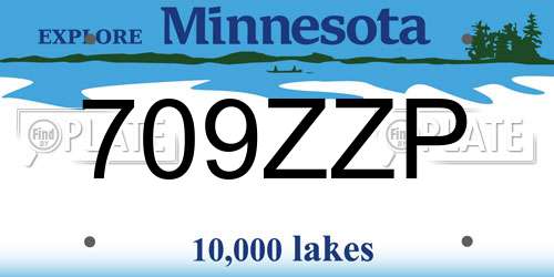 709ZZP Minnesota License Plate
