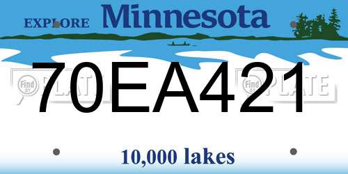 70EA421 Minnesota License Plate
