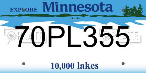 70PL355 Minnesota License Plate