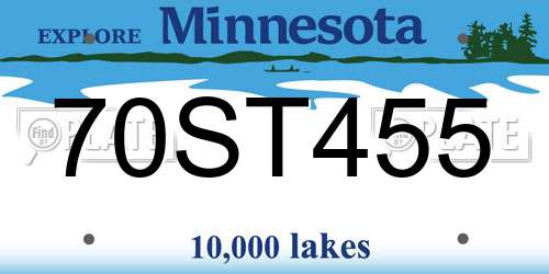 70ST455 Minnesota License Plate