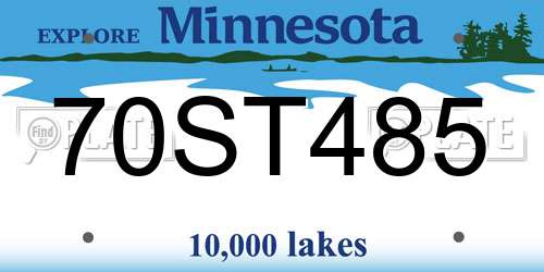 70ST485 Minnesota License Plate