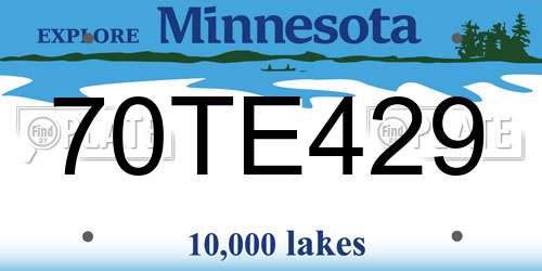 70TE429 Minnesota License Plate