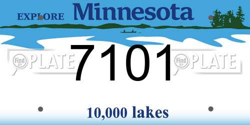 7101 Minnesota License Plate