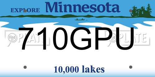 710GPU Minnesota License Plate