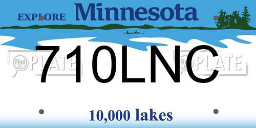 710LNC Minnesota License Plate