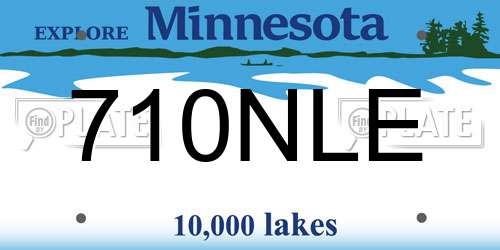 710NLE Minnesota License Plate
