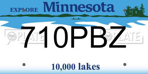710PBZ Minnesota License Plate
